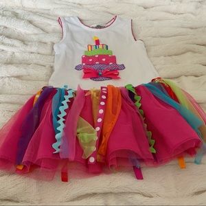 Rare Editions Girls Multi Color Cake Tulle Dress.
